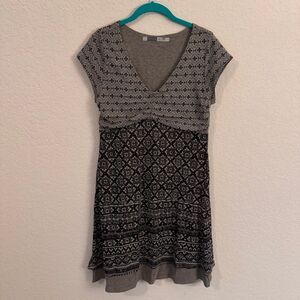 Athleta Dhara Bali Burnout Dress Large Petite LP Black Salt Creek Boho